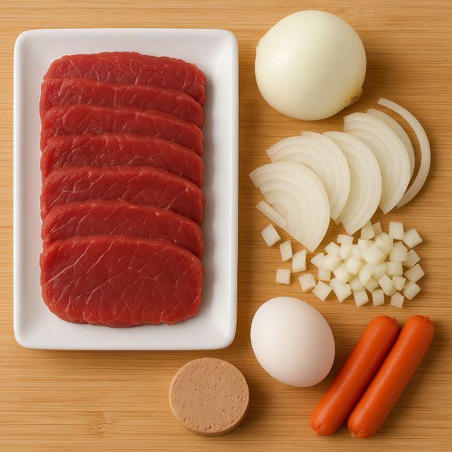 Bước sơ chế các nguyên liệu để làm bò né