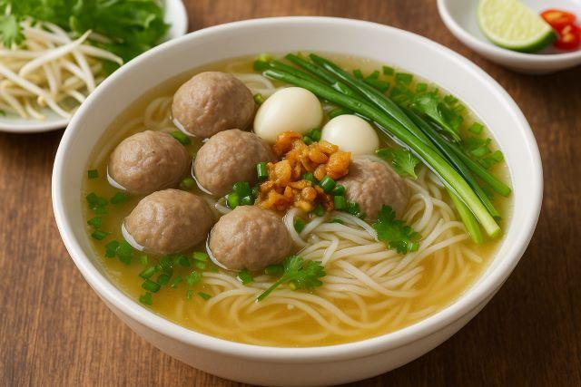 Thưởng thức hủ tiếu bò viên