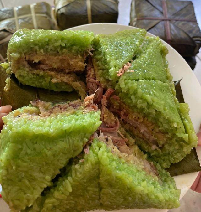 Bánh chưng hấp dẫn cả về màu sắc lẫn hương vị - Ảnh từ Hương Quỳnh