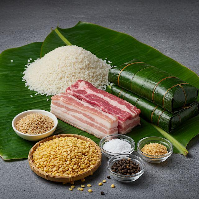 Nguyên liệu để gói bánh chưng