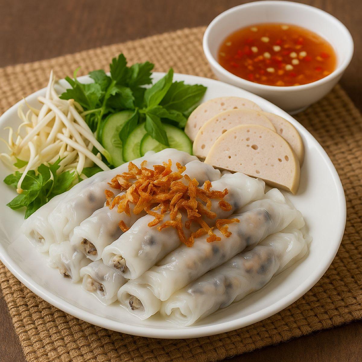 Cách làm bánh cuốn nóng bằng chảo chống dính