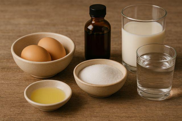 Nguyên liệu làm bánh flan