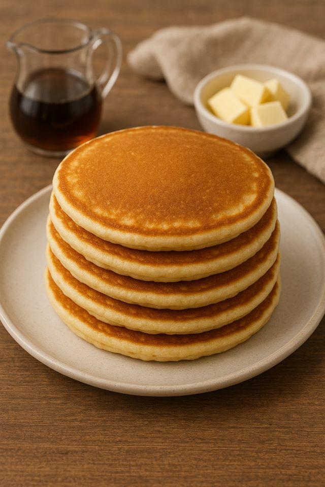 Thưởng thức thành phẩm với những chiếc bánh pancake thơm ngon