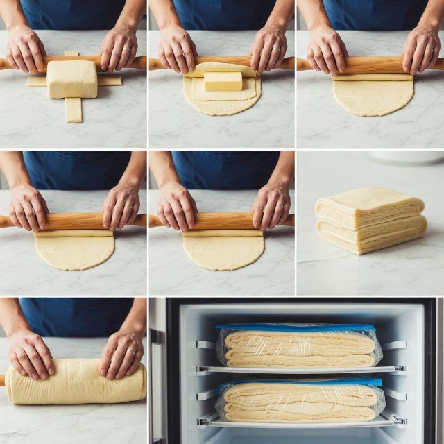 Cán và gấp bột