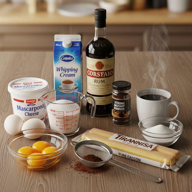 Nguyên liệu làm bánh Tiramisu