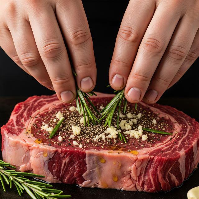 Ướp thịt bò để làm món bít tết