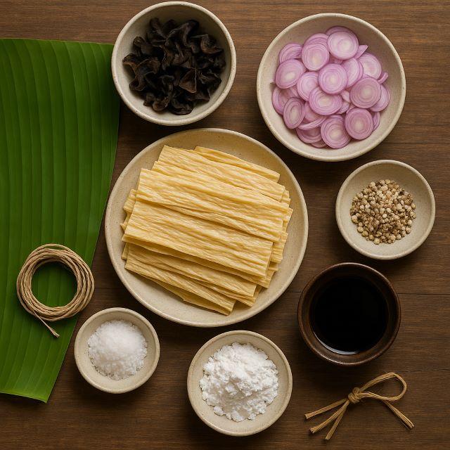 Nguyên liệu để làm chả lụa chay