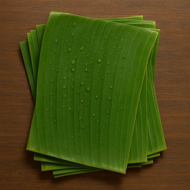 Rửa sạch lá chuối và lau khô