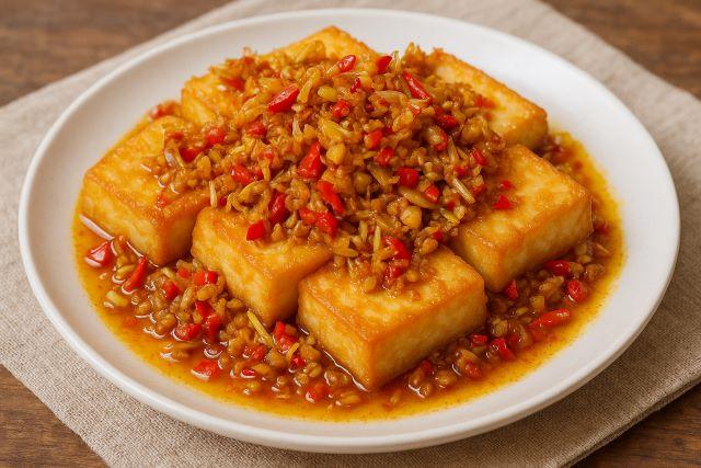 Cách làm đậu hũ chiên sốt sả, ớt thơm ngon cả nhà mê tít