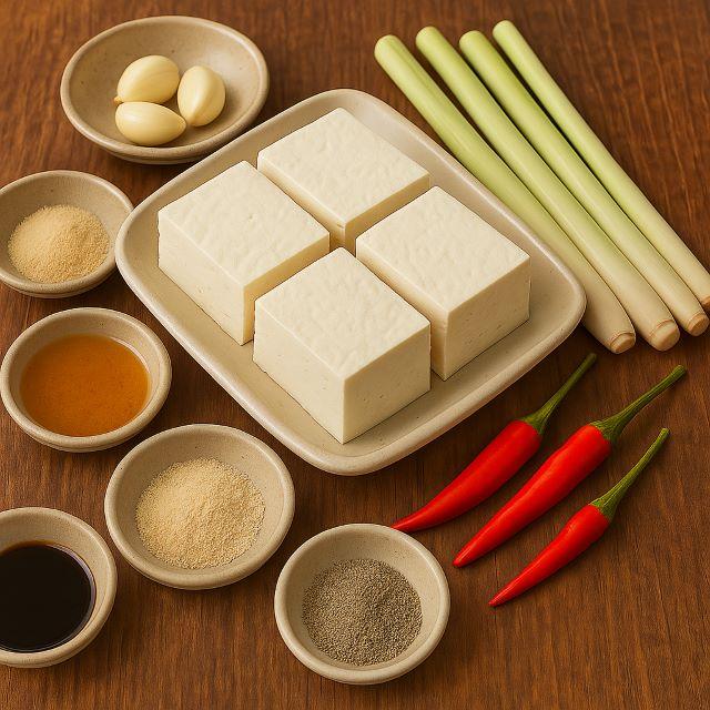 Nguyên liệu để làm món đậu hũ chiên sả