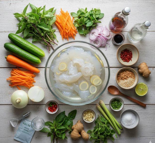 Nguyên liệu làm món gỏi sứa