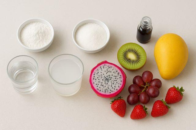 Nguyên liệu làm rau câu trái cây