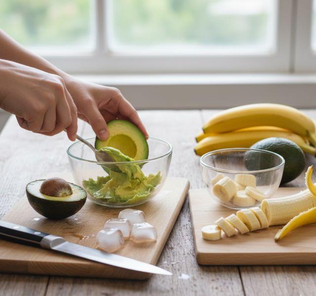 Sơ chế bơ và chuối