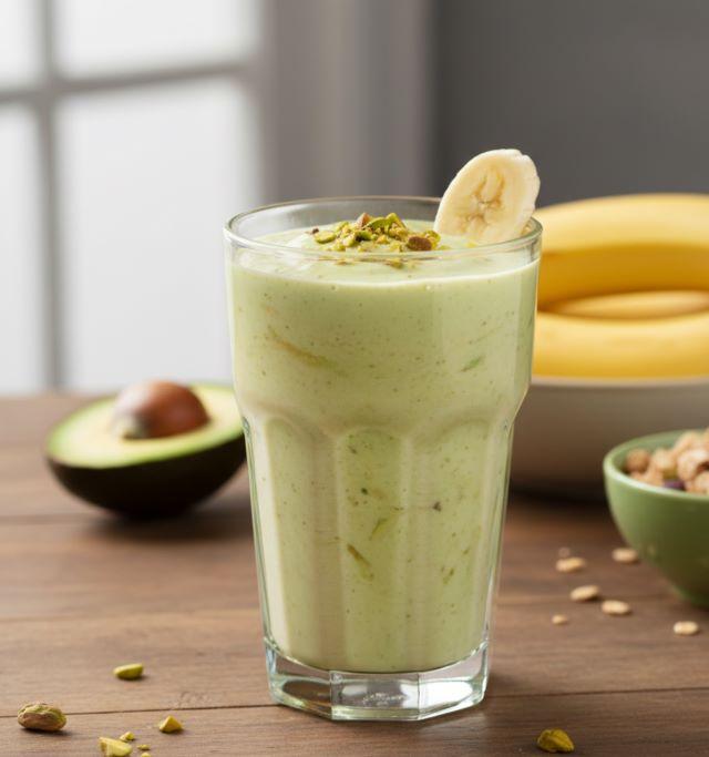 Thưởng thức thành phẩm sinh tố bơ chuối thơm ngon