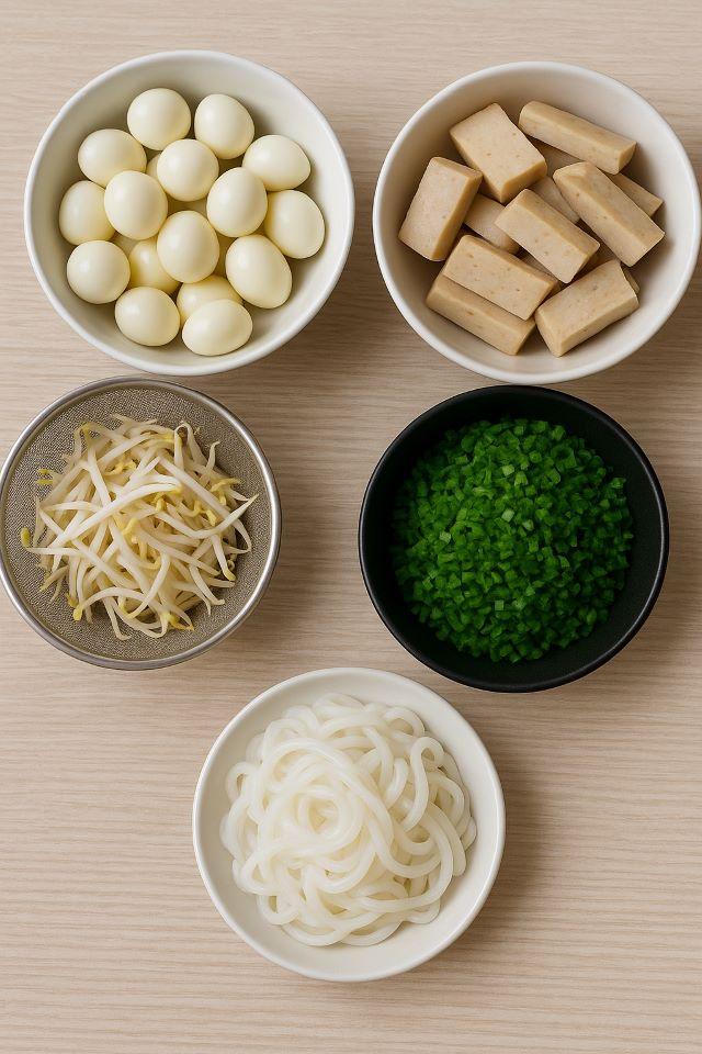 Bước sơ chế các nguyên liệu để nấu bánh canh hẹ