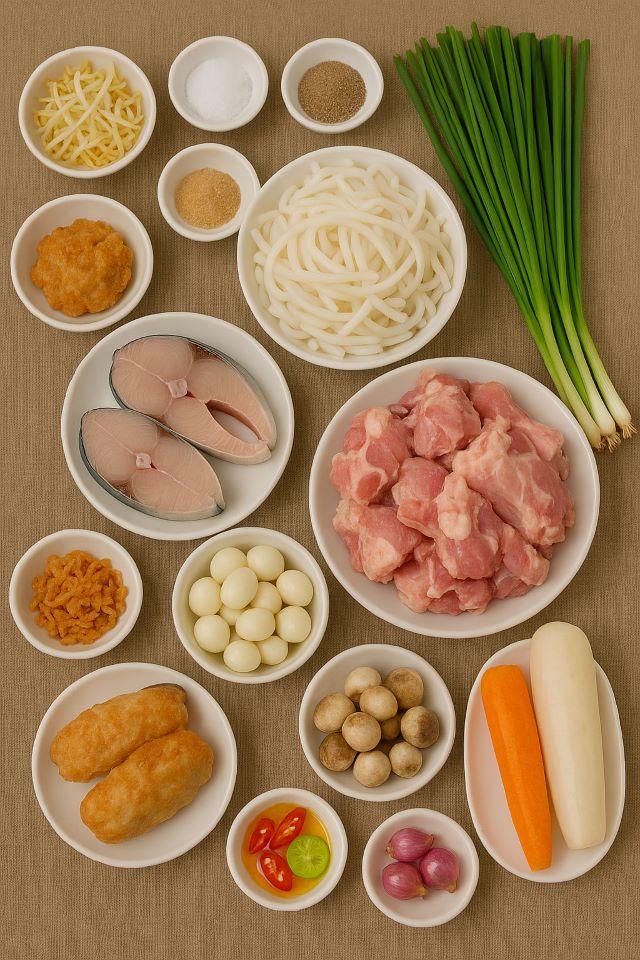 Các nguyên liệu cơ bản để nấu món bánh canh hẹ