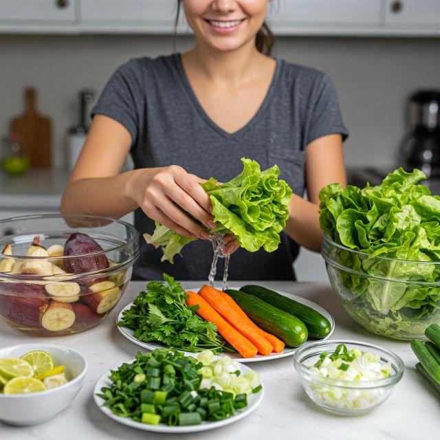 Chuẩn bị các loại rau ăn kèm (tùy thích) với bún bò