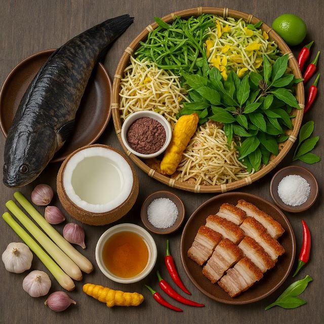 Nguyên liệu nấu bún cá miền Nam