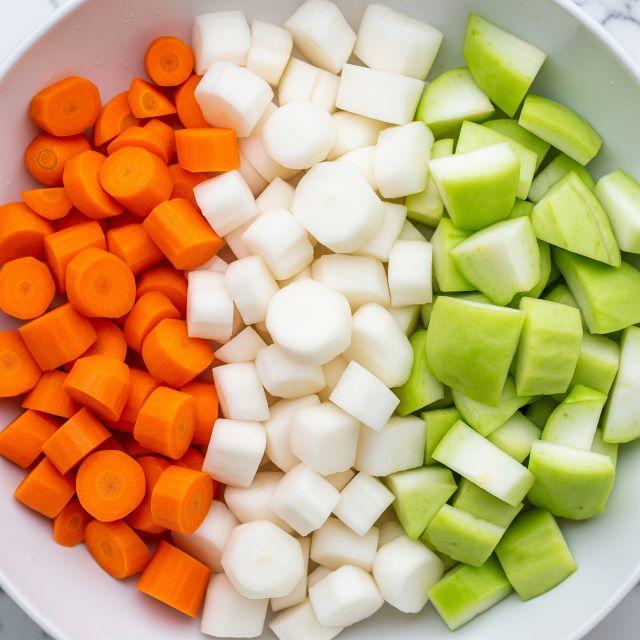 Sơ chế rau củ hầm nước dùng