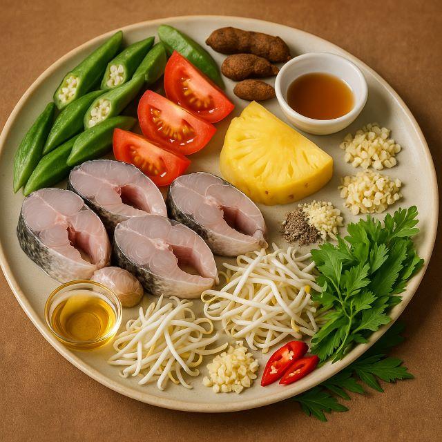 Nguyên liệu để nấu món canh chua cá lóc