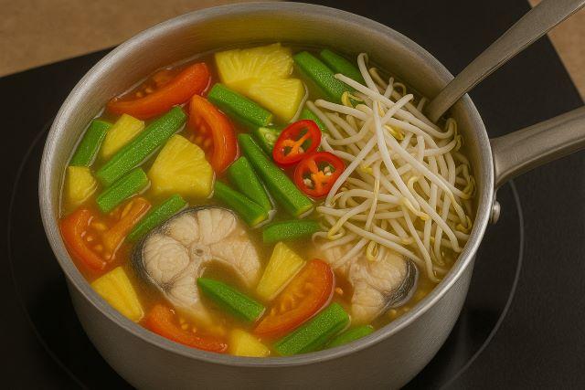 Thêm rau củ vào nồi nước dùng, nêm nếm lại rồi tắt bếp