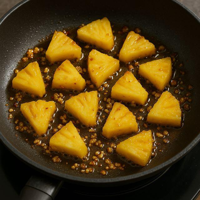 Xào thơm tỏi tạo nền hương