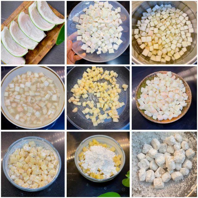 Bước sơ chế cùi bưởi - Ảnh từ Lan Hương