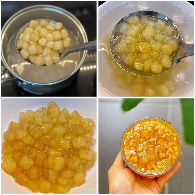 Luộc cùi bưởi và nấu nước chè - Ảnh từ Lan Hương