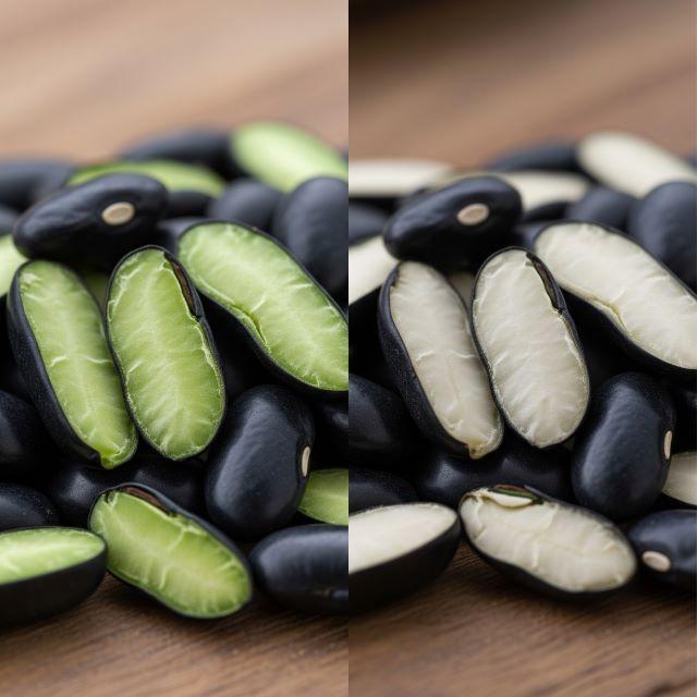 Đậu đen xanh lòng và đậu đen trắng lòng