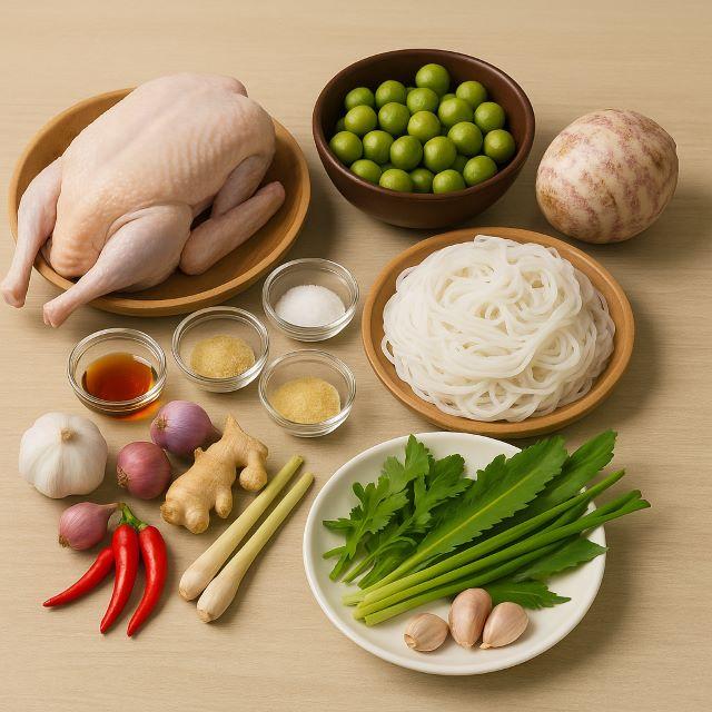 Nguyên liệu để nấu món lẩu vịt ôm sấu