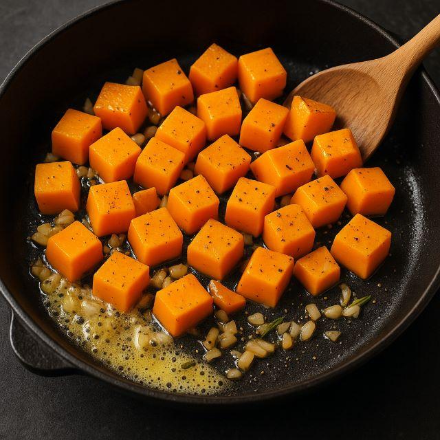 Bước xào bí đỏ