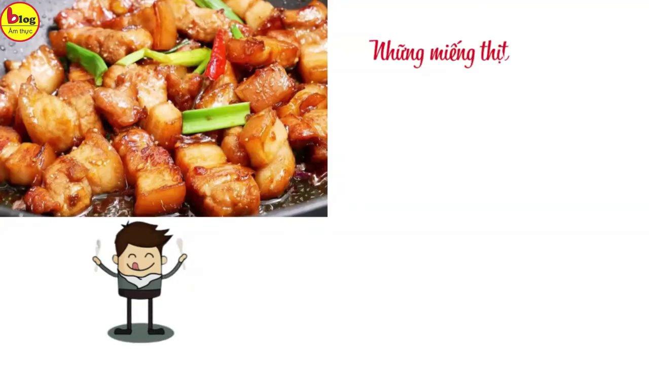 Nồi thịt kho trứng với thịt ba chỉ cắt miếng vuông và trứng luộc ngả màu nâu cánh gián hấp dẫn.